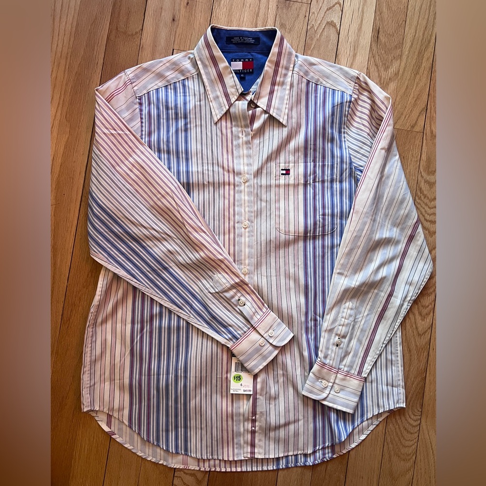 RARE Vintage Tommy Hilfiger Multi-Stripe Button Down
